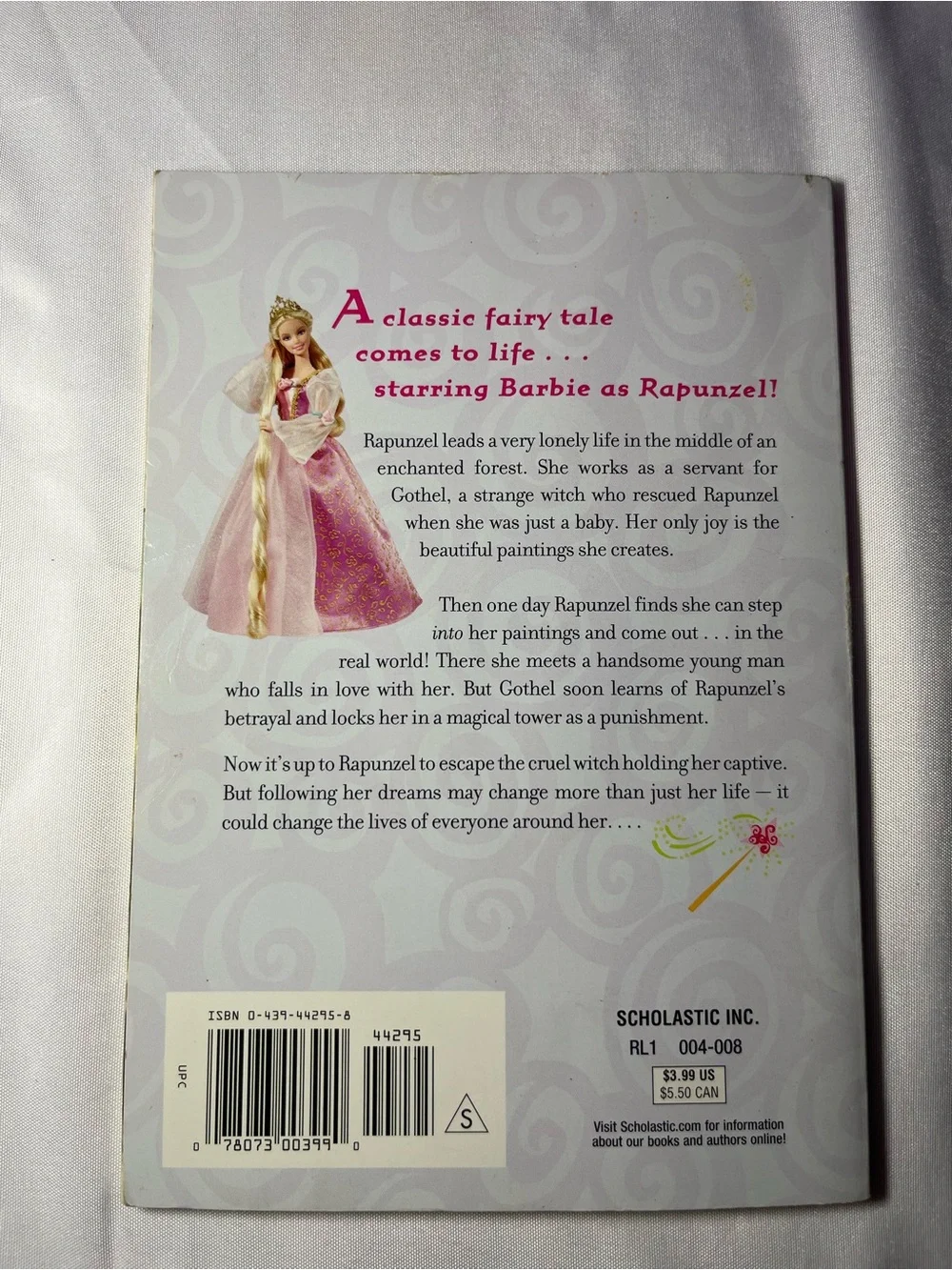Vintage 2002 Barbie as Rapunzel Chapter Book PB 1st Edition Scholastic Princess